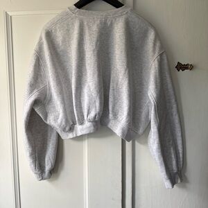 Zara Light Gray Ribbed Sweatshirt